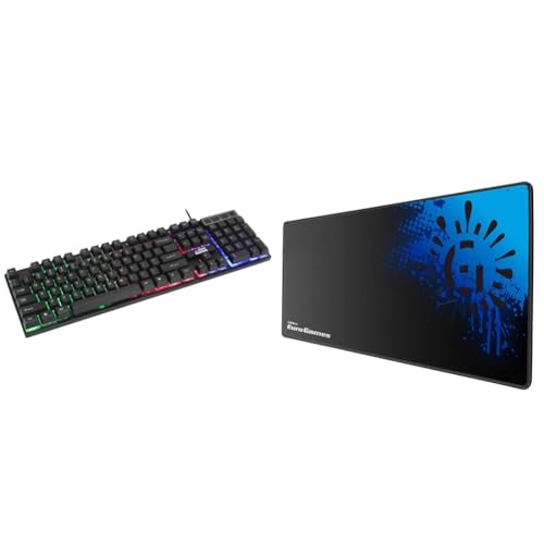Image of RPM Euro Games Gaming Keyboard Wired 7 Color LED Illuminated & Spill Proof Keys, Black, Medium