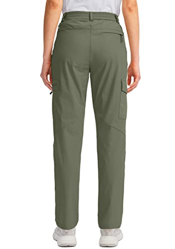 Viodia Women's Hiking Cargo Pants Quick Dry Upf50+ Waterproof Pants For Women Fishing Golf Travel Pants With Pockets Slate Green L #TOP2
