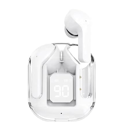 SARSA SMAASH Ultrapods TWS Earbud | Transparent Design, 30 Hrs Playtime with Fast | 30 Hrs Playtime with Fast Charging, Bluetooth 5.3 + ENC | 13mm HD BASS Drivers (White)
