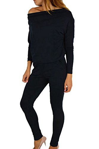 Women's 1PC Trendy Jumpsuit Sleeveless Broken Hole Waisted Club Long Romper Outfit, Medium,  09-black