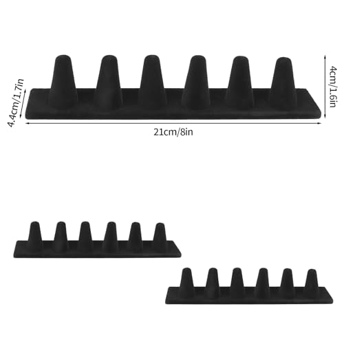 Mikovivi 2stk Ringhalter Samt Schwarz, Schmuckständer für Fingerringe Schmuck-Organizer für Theken Schlafzimmer Geschäfte Schaufenster