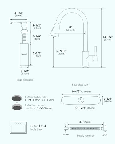 Appaso APS2007 Touchless Kitchen Faucet, Motion Sensor Kitchen Sink Faucet With Pull Down Abs Sprayer 3 Modes thumb #5