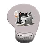 Lirynox Mouse Mat Wrist Support Ergonomic Gel Mouse Pad with Wrist Rest Cute Cat Mouse Mat with Non-slip Anti Slip Rubber Base Cat Mat for Computer Laptop Office Home and Travel
