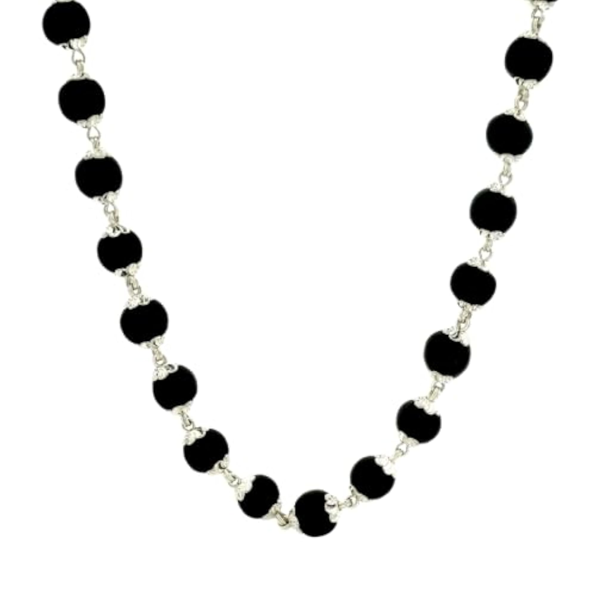 925 Sterling Silver OM Karungali Mala Necklace 24 Inch