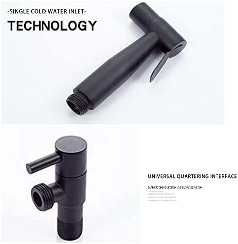 LOSCHENStainless Steel Bidet Sprayer Kit for Toilet, Hand Held Shower Sprayer Shattaf Toilet Attachment for Pet Bath/Personal Hygiene/Bathroom, Easy to Install (Black)