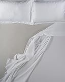 Sábana bajera de satén de algodón (Satin) de 300 hilos auténticos, cama de matrimonio Queen de 160 x 200 + 30 cm (para colchones de 160 cm de ancho hasta 170 cm de largo, hasta 200 cm de alto y 30 cm de alto