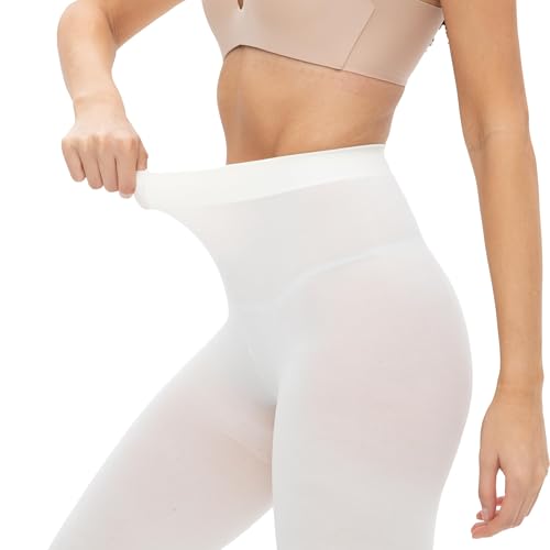Image of HeyUU Women's 80D Ultra Soft Opaque Tights, High Waist Solid Color Footed Pantyhose with 29 Colors