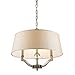 Golden Lighting 3500-SF AB-PMT Semi-Flush/Ceiling with Silken Parchment Shades, Aged Brass Finish