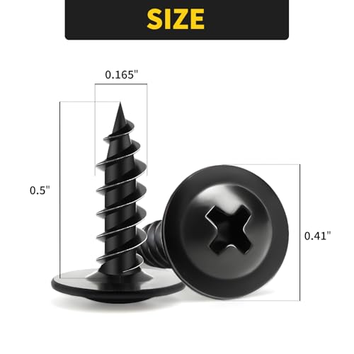 wood screws 12 inch 160 pcs fixlink premium phillips truss head black wood screws self tapping electrophoresis modified fast truss head wood screw used in indoor furniture woodworking 8 x 1234
