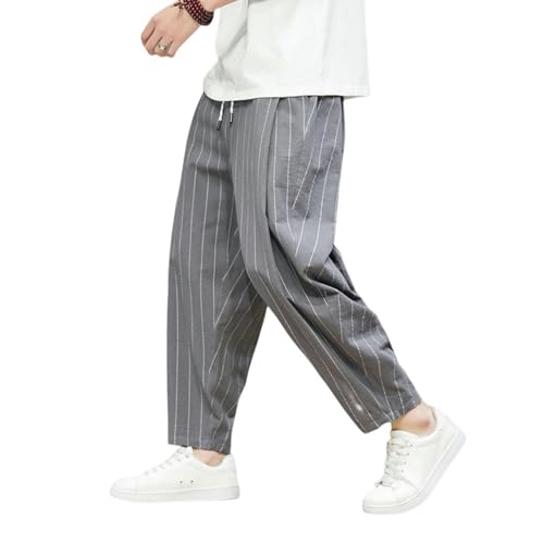 Pantalon d'été homme en soie de glace léger pour vacances et soirées détendues