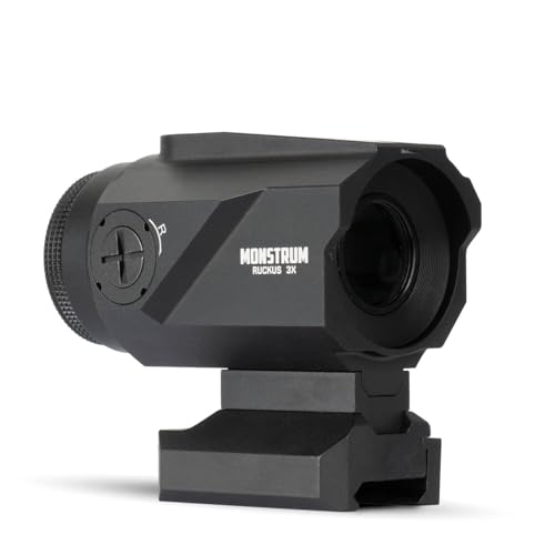 Monstrum Ruckus (e) 3X Prism Scope with Electronic Button Control and Shake Awake | BDC Reticle