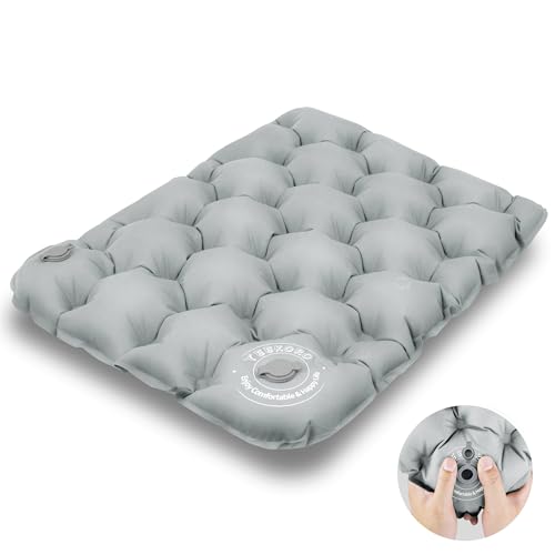 YEEKORO Inflatable Seat Cushion, Lightweight Camping Air Sitting Pad with Repair Cloths, Waterproof...