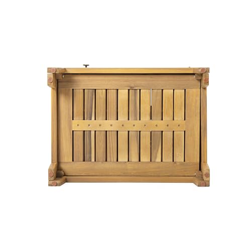 roomfitters Outdoor Acacia Wood Storage Cabinet, Durable and Spacious Organizer for Garden Tools or Pool Toys, Versatile Indoor and Outdoor Use, Easy Assembly and Maintenance, Natural Wood Tone