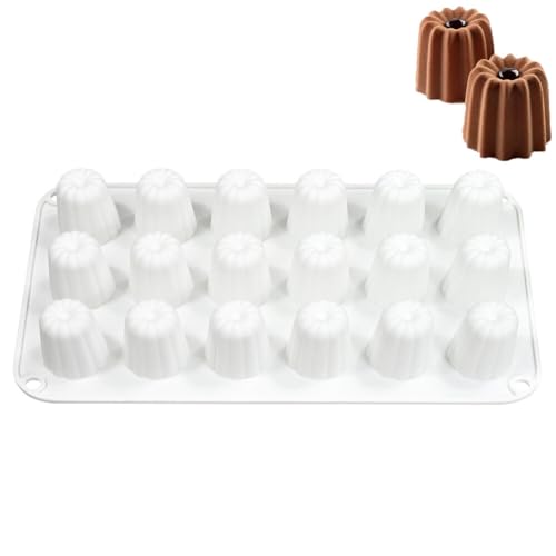 Surakey 18-cup Bakeware Madeleine Pan Baking Cake Mold Pan French Dessert Mould Silicone Madeleine Pan Baking Mold Non-Stick Cake Tray for Chocolate Cookie Dessert Candy Soap Ice Cube (White)