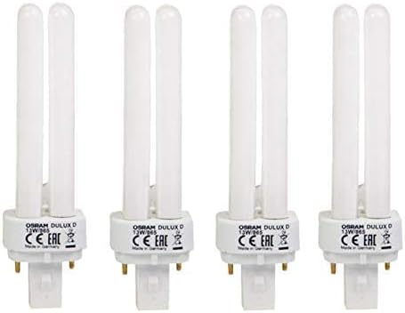 Osram Home Decorative High Qualtiy and Durable, 2 Pin Day Light Double Twin Tube CFL Bulb, 13 Watt Energy Saving Bulb, Cool White - (Pack of 4)