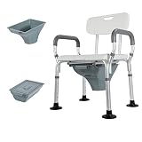 DDTP Stools,Shower Chair, Adjustable Shower Bench with 2 Toilet Bowl and Back, 150Kg Capacity Non-Sl