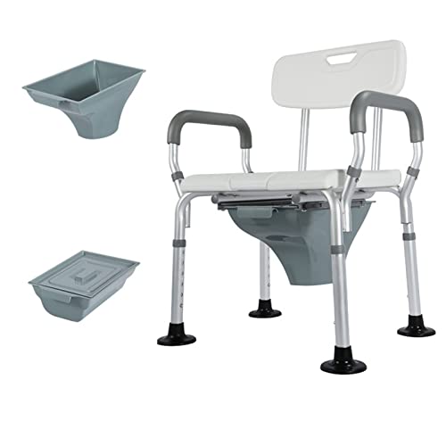 Ddtp Stools,Shower Chair, Adjustable Shower Bench With 2 Toilet Bowl And Back, 150Kg Capacity Non-Slip Bathtub Stool Seat For Elderly, Disabled And Pregnant/White #TOP22