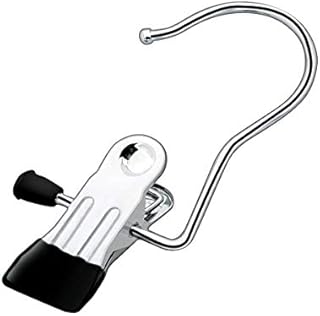 Coideal Portable Laundry Hook Boot Clips/Stainless Steel Hanging Clothes Pins, 8 Pack Closet Organizer Hangers Clip Travel Home Clothing Trouser Hanger for Pants, Shoes, Towel, Socks (Black)