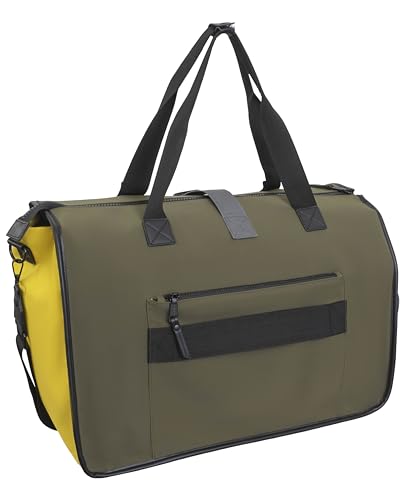 Joan & David 20 Inch Sport Nylon Weekender Travel Duffle Bag with Mesh Organizer Pockets (Olive/Multi)2
