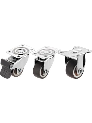Mini meubles et roulettes 1.5" en caoutchouc avec roulette de direction de frein