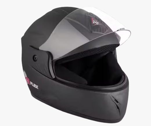 4U Supreme Full Face Helmet ZX9 Flex Black : Amazon.in: Car