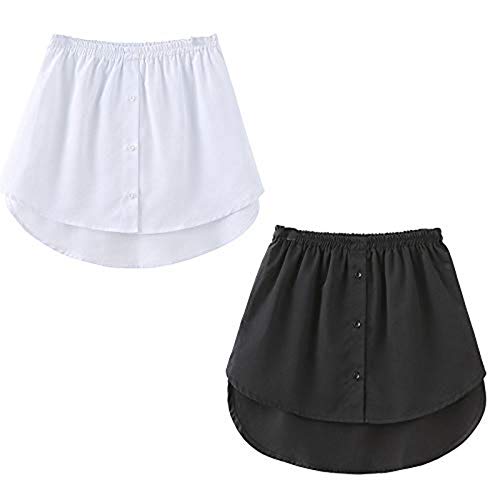 QWEWQE Verstellbare Schichtung Fake Top Lower Sweep Set Rock halblang geteilt, Falsche Shirttail Bluse Rock, Vielseitiger Saum Für Geht Nizza Mit Jeder Kleidung (A1,XL) Cover