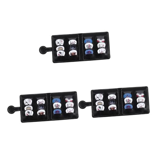 3 Pz borsa per plettri per chitarra plettro portafoglio ukulele sceglie lorganizzatore per porta forniture per pelle