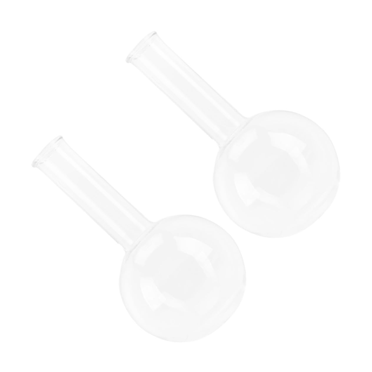 Flacon Léger et Transparent 2pcs pour Expériences Chimiques en Verre à Fond Rond pour Études Scientifiques et Écoles