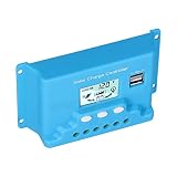 OVAQUIXI Regolatore di Carica Solare, Controller ABS con Display LCD, 12V 24V Auto Dual MOS Anti Backflow 5V 3A USB 3 Stage Charging per RV Boat Farm (20A)
