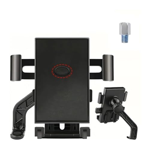 KFBJM Motorcycle Bicycle Phone Holder Stand Auto Lock Moto Mobile Phone Holder Motor Bike Handlebar Clip Stand GPS Mount Bracket (Color : Rear View Mirror)
