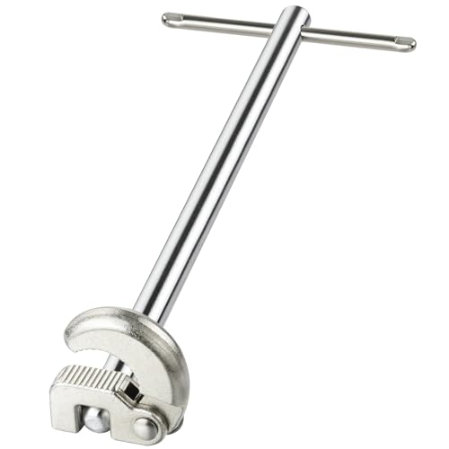 flintronic Llave de Lavabo, 280 mm Llave para Grifo de Lavabo, Lla-ve de Lava-bo Ajustable, Capacidad de 3/8 a 1-1/4 Pulgadas, para Fijar Tuercas Traseras y de Unión Debajo Del Fregadero, Plata