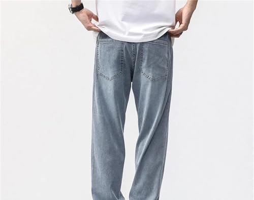 Mens Jeans Wide Leg Denim Pants Extra Long Summer Straight Fit Light Comfortable Fashion Trousers3