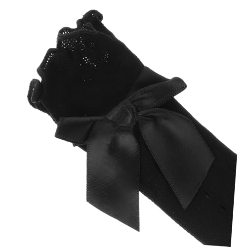 4Pairs Knee High Lace Socks with Bow Decor Outdoor Frilly Stockings and Soft Breathable for Comfortable Wear for Stylish Outfits3