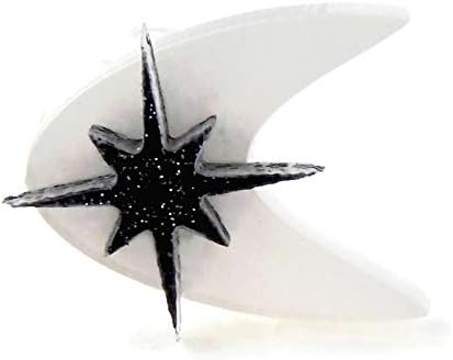 Miniatura 2 de Pendientes de tuerca de boomerang blanco retro, tachuelas acrílicas atómicas de los años 50, pendientes celestiales modernos de mediados de siglo