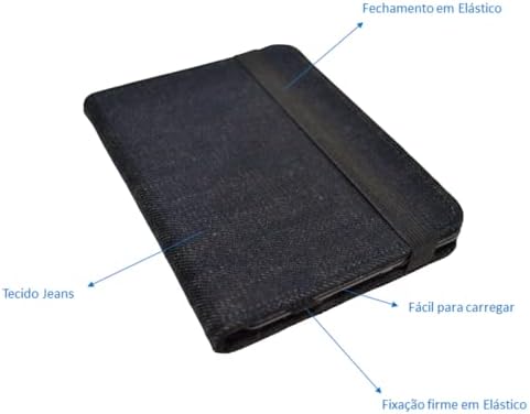 Capa Jeans Para Kindle Lev Kobo - Jeans Escuro
