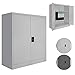 Produktbild BB Sport Spind Büroschrank Aktenschrank 93 x 90 x 40 cm mit 2 Einlegeböden, Höhe frei montierbar, Farbe:Grau-Grau