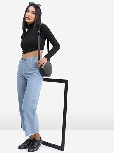 Image of Tokyo Talkies Women's Flared Cropped Jeans| Mid-Rise| Jeans Pant