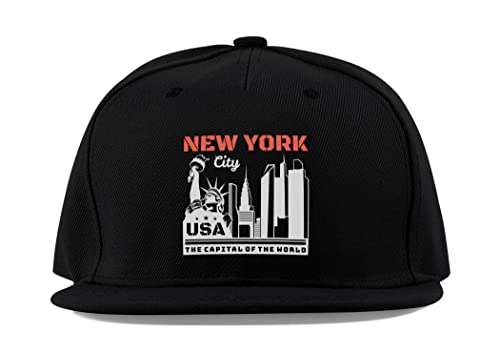 Casquette de baseball NY visière plate noire en coton pour vos sorties outdoor