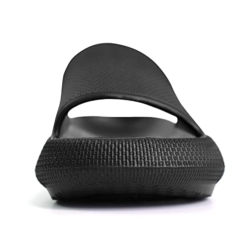 Wysbaoshu Kid's Cloud Slides Girls Boys Pillow Slippers Comfort Non-Slip Thick Sole Slippers Summer Beach Shoes Black 4 Big Kid #TOP2