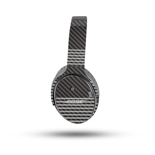 Image of MightySkins Carbon Fiber Skin Compatible with Bose QuietComfort 35 II Headphones - Pinstripe | Protective, Durable Textured Carbon Fiber Finish | Easy to Apply, Remove, and Change Style