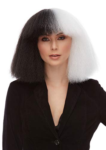 Pop Sia Muse Color Black n White - Sepia Wigs Large Music Star Chandelier Video Adult Wig Fancy Dress Synthetic