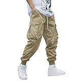 ZAFUL Men's Flap Pocket Drawstring Techwear Cargo Pants Athletic Elastic Joggers Casual Trousers Swe
