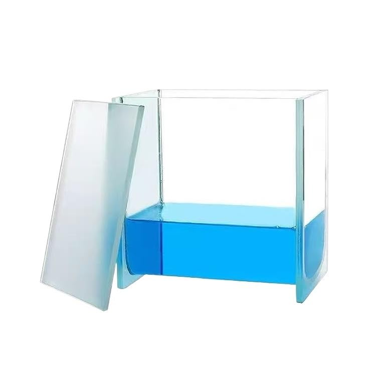 High Borosilicate Glass TLC Developing Tank - 200mm Square Staining Chamber for Laboratory Use