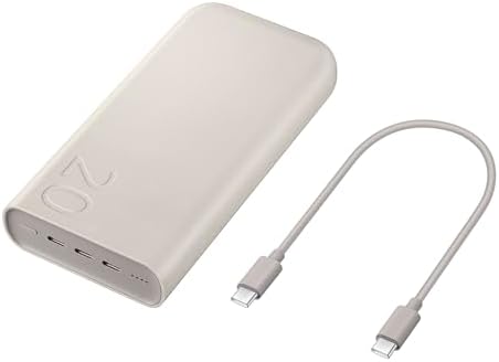 Samsung Galaxy - Batería Oficial de 20.000 mAh, Carga súper rápida de 45 W (con Cable de Datos USB-C a C), Color Beige