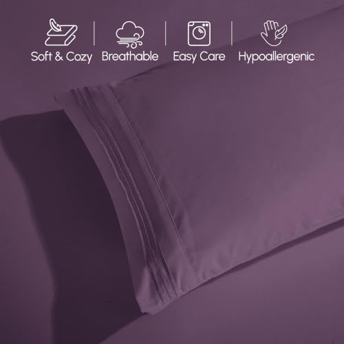 Image of Elegant Comfort Luxurious Soft 1500 Thread Count Egyptian Quality 4-Piece Bed Sheet Set Wrinkle and Fade Resistant Bedding Set, Deep Pocket up to 16inch