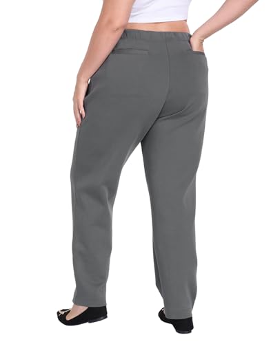 Plus Size Dress Pants for Women Casual Travel Business Work Trousers Style High Waisted Stretch Pant with Pockets3