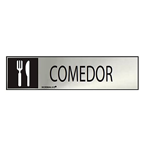 Cartel Informativo &Quot;Comedor&Quot; (Inox Adhesivo 0.8Mm) 5X20Cm Marca Normaluz