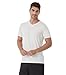 WiWi Men's V-Neck Pajama Top Soft Breathable Short Sleeve T-Shirt Summer Basic Undershirt Rayon Lounge Tee S-XXL, Raw White, XX-Large