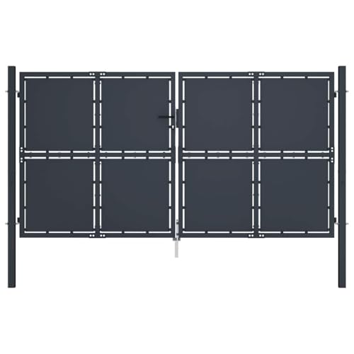 vidaXL Gartentor aus Stahl 300 x 150 cm Anthrazit