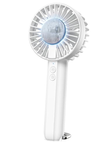 【ペルチェ素子・瞬間冷却】Lamicall ハンディファン 冷却プレート搭載 : 携帯扇風機 冷感プレート 手持ち ミニ扇風機 モバイル 3段階風力調節 2000mAh 長時間稼働 強力 持ち運び Type-C 充電式 小型 軽量 卓上 カラビナ付き ホワイト